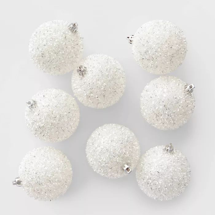 Target/Holiday Shop/Christmas/4 Pack Trend Ornaments‎8ct Tinsel Christmas 70mm Ornament Set Whi... | Target