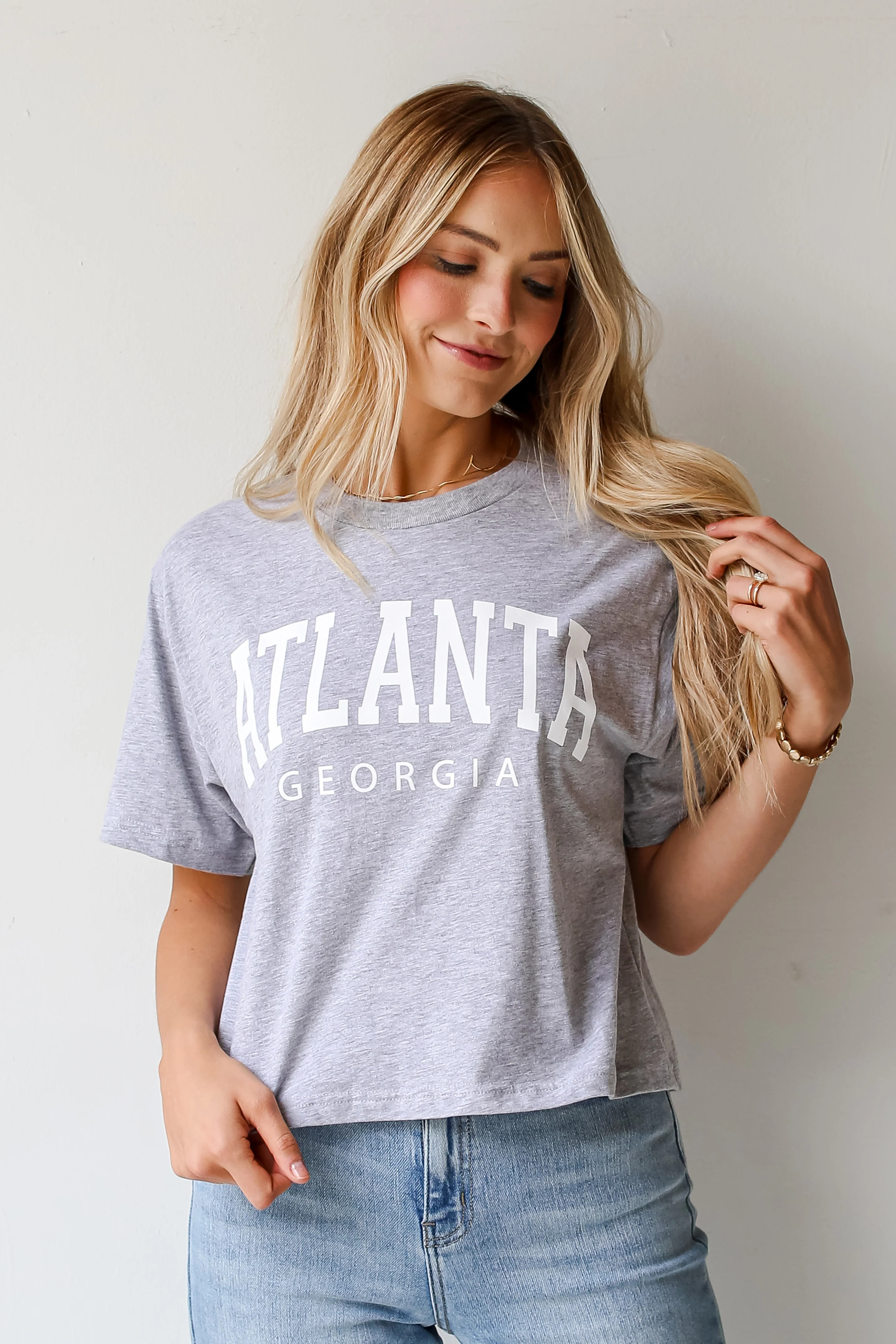 Heather Grey Atlanta Georgia Cropped Tee | Dress Up