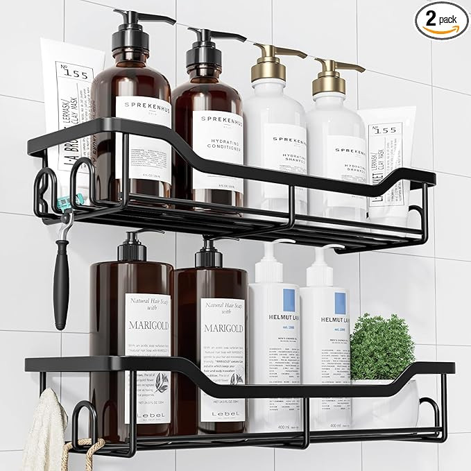 Kitsure Shower Caddy Large - Adhesive Shower Organizer, Stainless Steel Shower Shelf for Inside S... | Amazon (US)