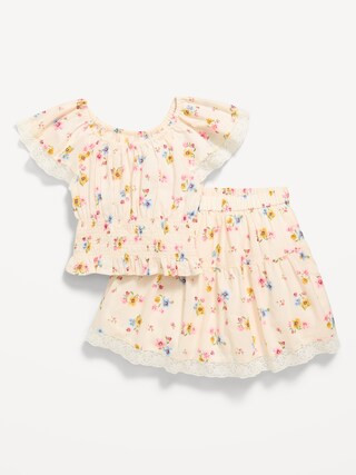 Printed Short-Sleeve Top and Skirt Set for Toddler Girls | Old Navy (US)