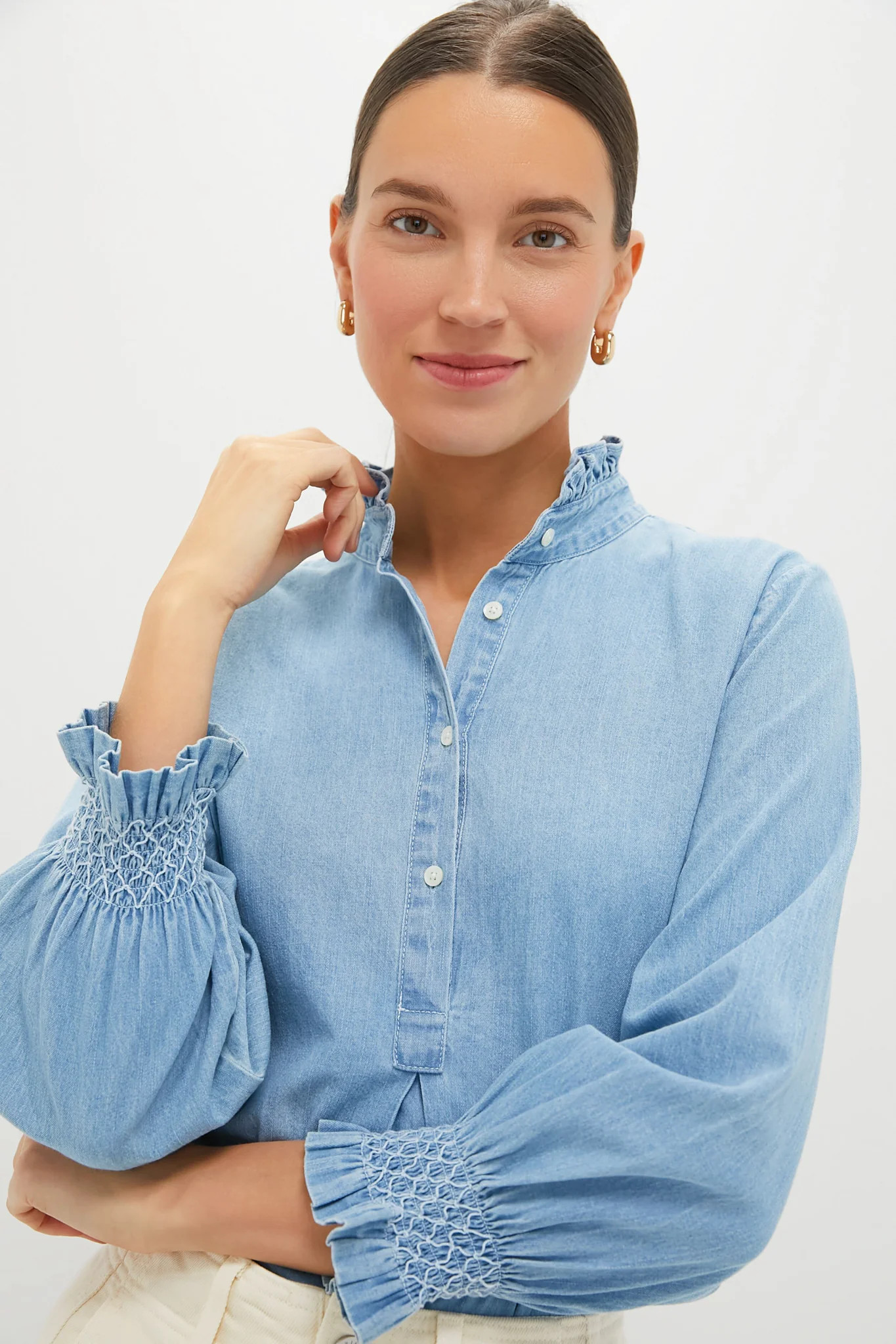 Chambray Teagan Popover Top | Tuckernuck (US)