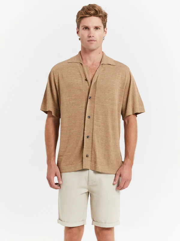 Ennis Knit Shirt in Macadamia | Glue Store (Australia & NZ)