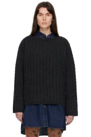 Totême - Gray Cable Knit Sweater | SSENSE