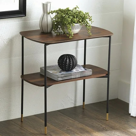 Better Homes and Gardens Montclair 2 Shelf Accent Table, Vintage Walnut Finish | Walmart (US)