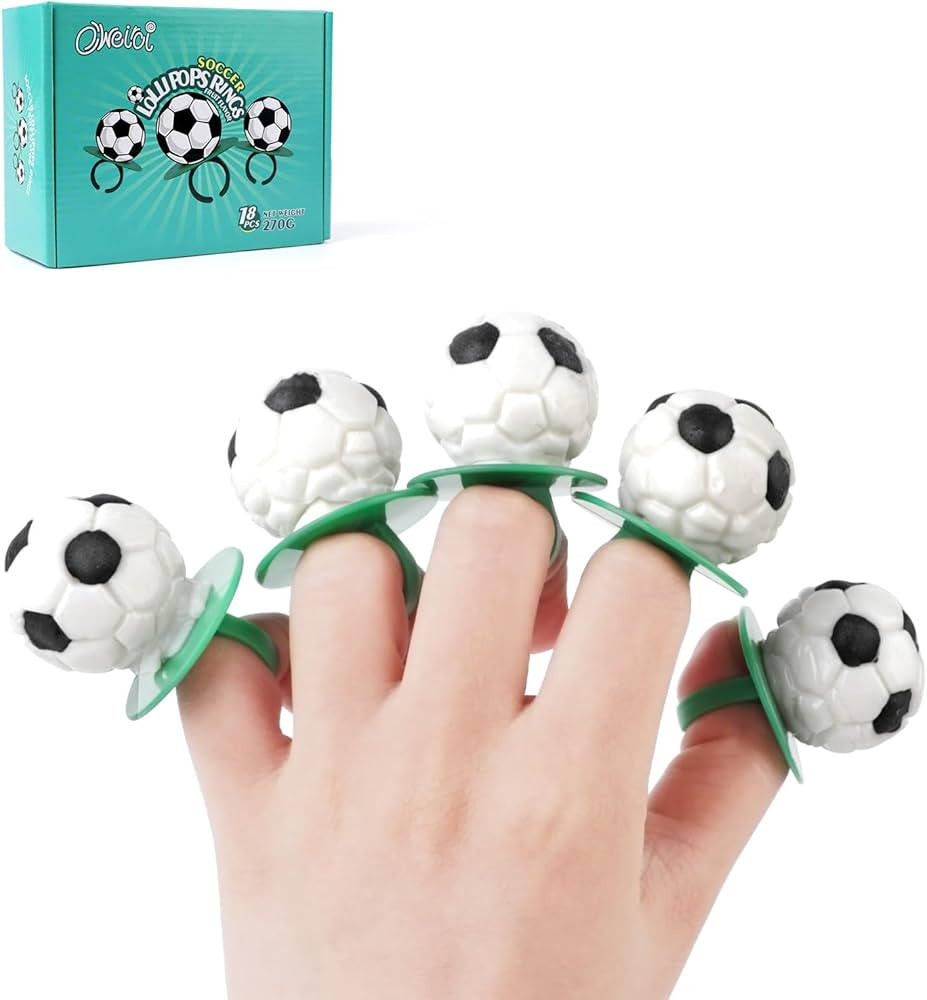 Soccer Ring Lollipops,Individually Wrapped Candy for Birthday Party Favors,football Candy Lollipo... | Amazon (US)