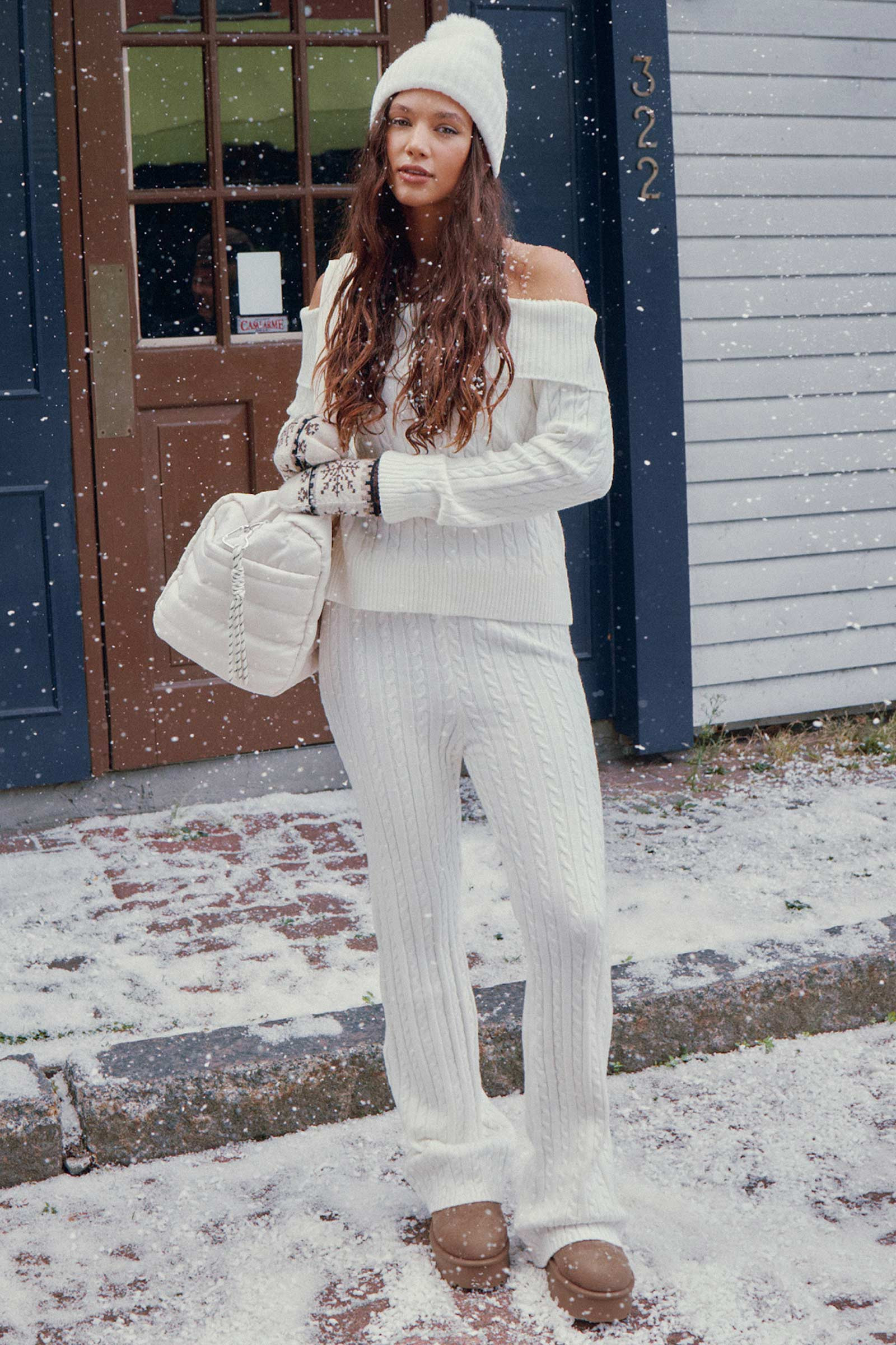 Cable Knit Flare Pants | Ardene