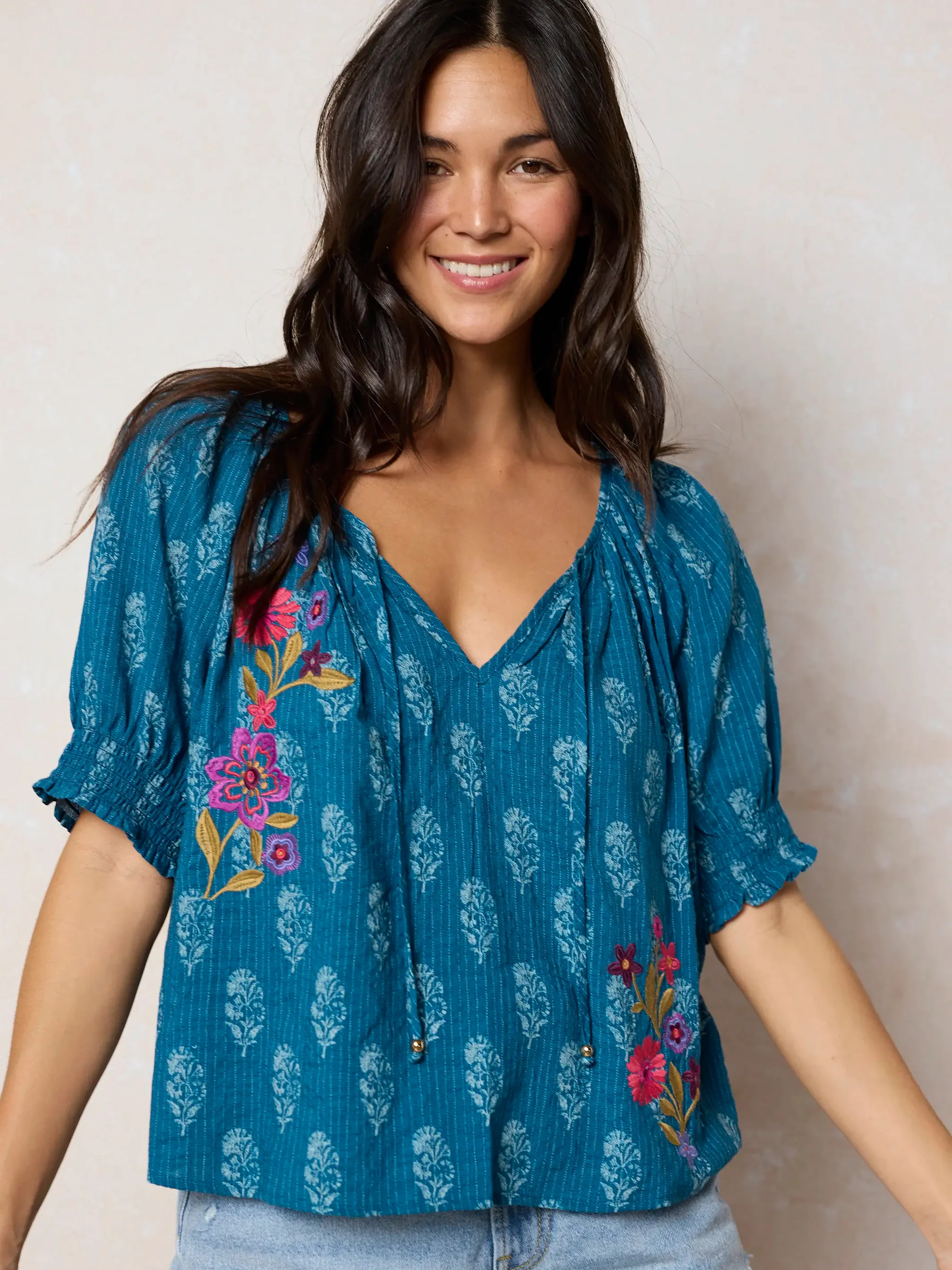 April Embroidered Top | Natural Life