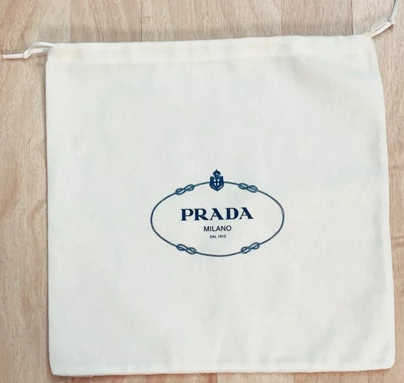 Prada White 100% Cotton With Logo Dust Bag Storage Bag With - Etsy | Etsy (US)