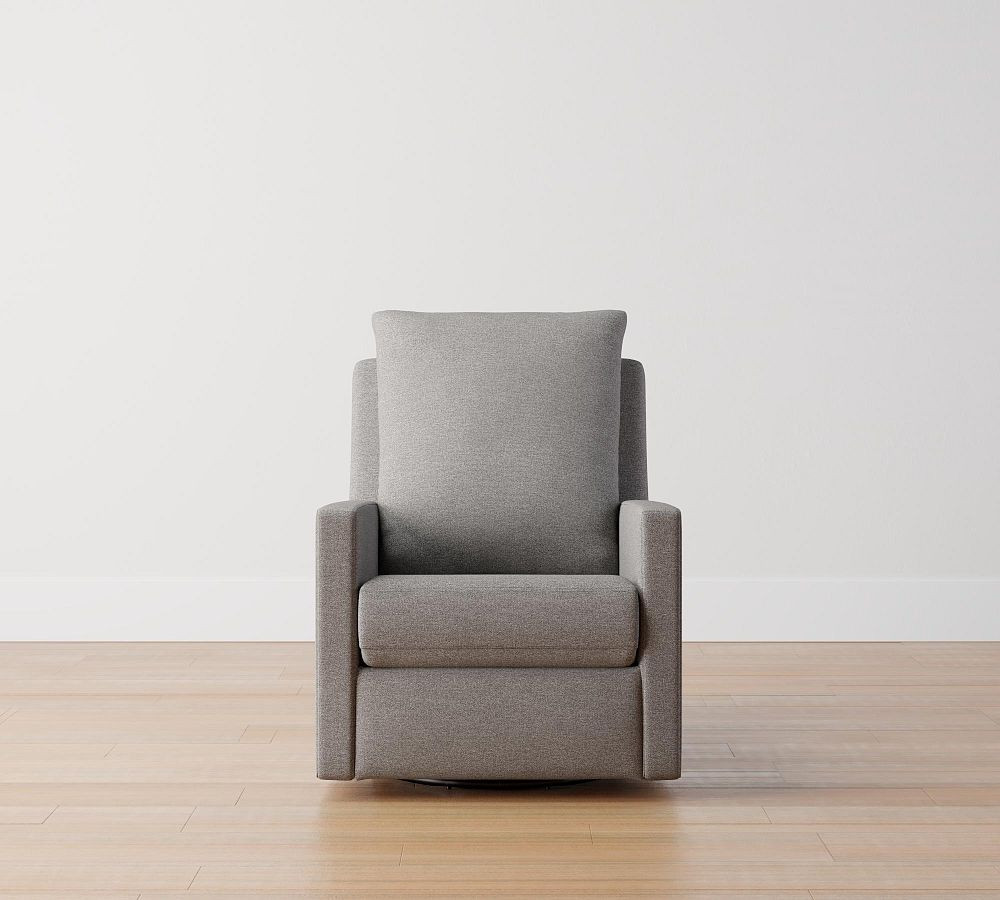 Ayden Square Arm Upholstered Power Swivel Glider Recliner | Pottery Barn (US)