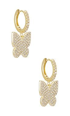 Adina's Jewels Pave Large Butterfly Huggie Earring in Gold from Revolve.com | Revolve Clothing (Global)