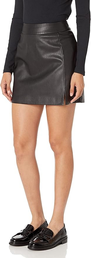 The Drop Women's Aiden Vegan Leather A-line Mini Skirt | Amazon (US)