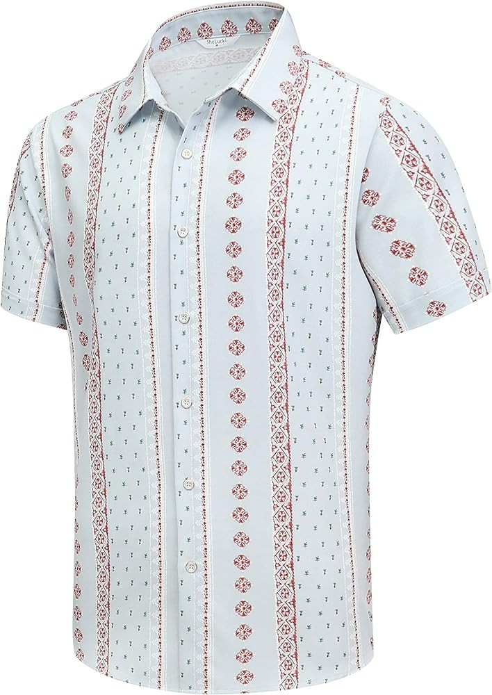 SheLucki Hawaiian Shirt for Men, Unisex Summer Beach Casual Short Sleeve Button Down Shirts, Prin... | Amazon (US)