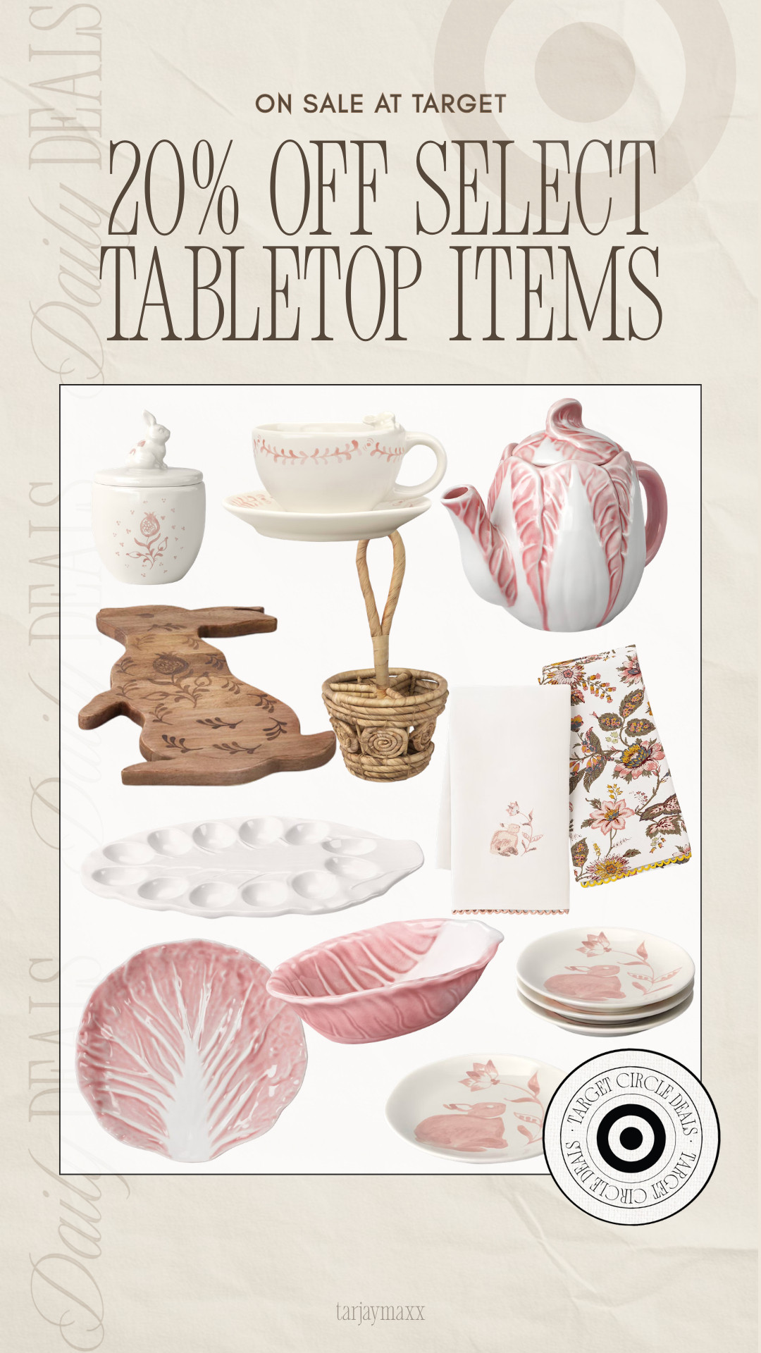 20% off select tabletop pieces at Target right now! The spring dishes, teapots, and serving pieces are SO cute. Perfect if you’re setting up an Easter brunch table or refreshing your kitchen for spring🌷.
spring outfits 2026, easter dress women, easter outfits women, spring dresses, vacation outfits beach, date night outfits, work outfits, plus size fashion, easter basket ideas, easter table decor, spring table decor, target home finds, target kitchen finds, easter brunch table, target deals 

 #LTKfoodie #LTKHome