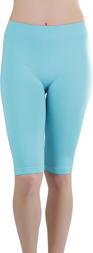 ToBeInStyle Women's Nylon 19" Knee Length Legging Shorts - Aqua - One Size at Amazon Women\u2019s Clothing store | Amazon (US)