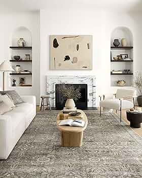 Loloi Layla 7'-6" x 9'-6" Area Rug in Antique/Moss - Thick Area Rug, Soft Area Rug with, Vintage ... | Amazon (US)