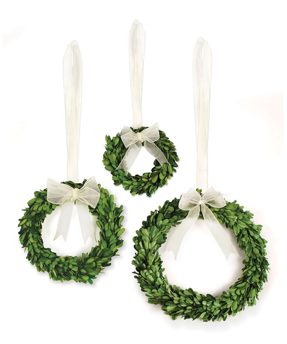 White Ribbon Wreath - Set of Three | Zulily