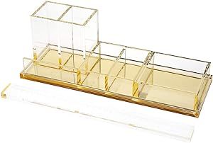EXPUTRAN Acrylic Desk Organizer 4-Piece Desk Kit + Free Complimentary Acrylic Ruler, Desktop Orga... | Amazon (US)