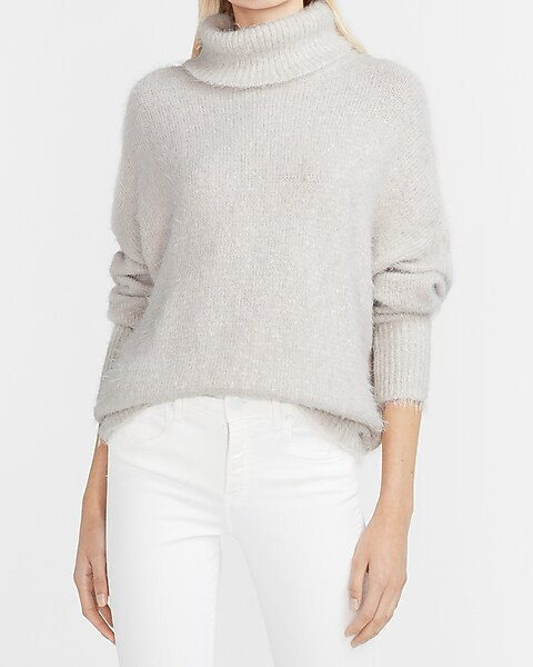 Fuzzy Turtleneck Sweater | Express
