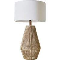 Large Natural Rattan Table Lamp Large Lampshade - White | ManoMano UK