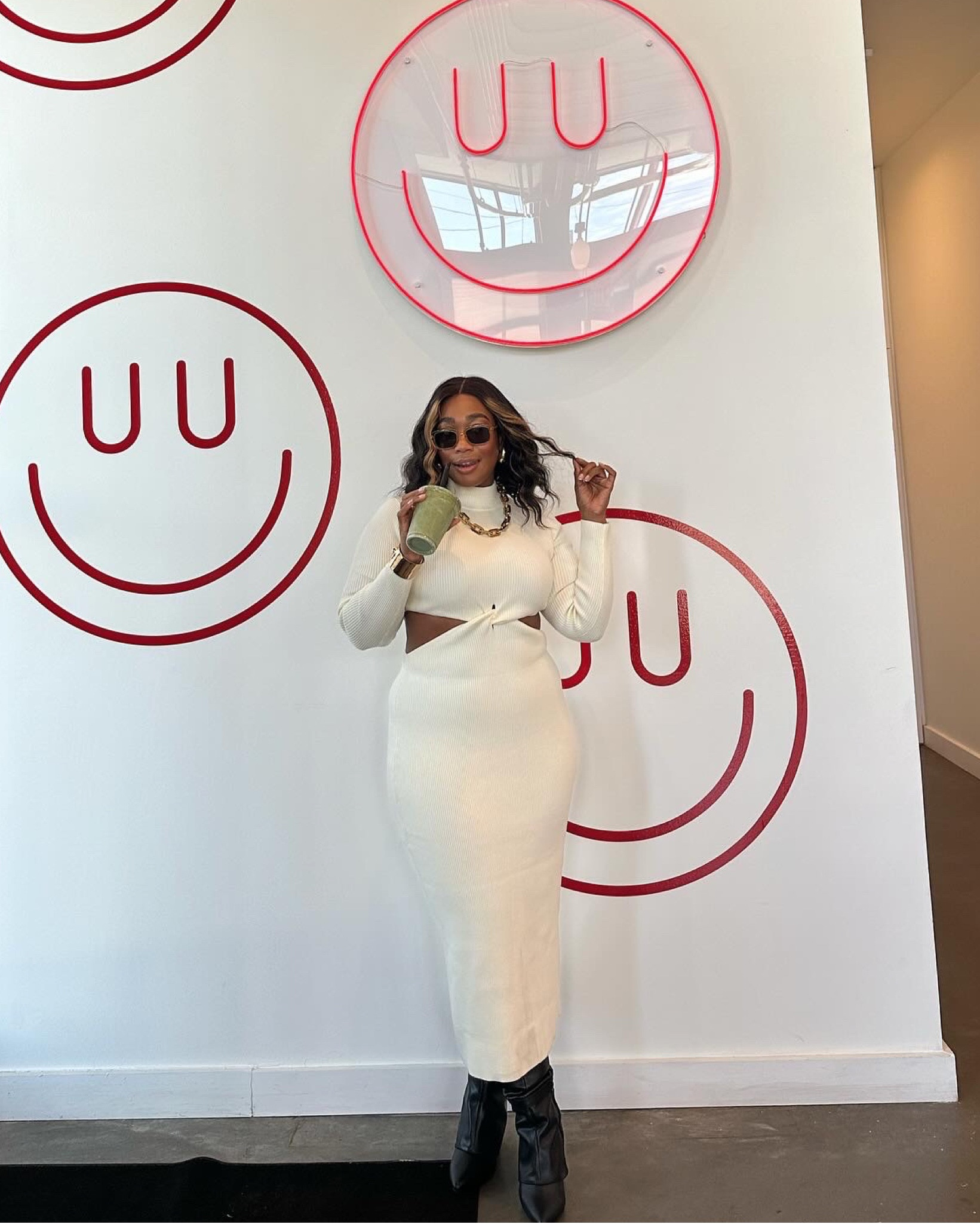 Ronny Kobo always is gonna work! 🤎 Obsessed with this sweater dress! It’s thick, it’s sexy and it feels good. 

#LTKstyletip #LTKparties #LTKSeasonal