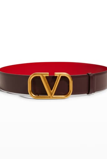 Valentino Garavani VLOGO Leather Belt | Neiman Marcus