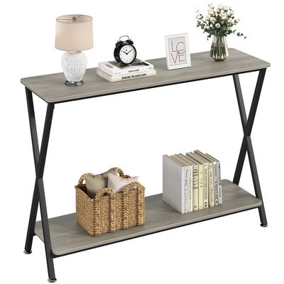 41.3" Narrow Console Side Table - Metal Frame Entryway/Sofa/Hallway Table, Display Table for Living Room, Foyer & Bedroom | Target