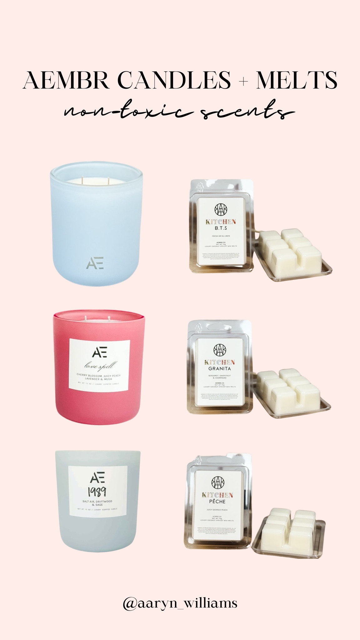 Dreamyyyy ☁️😌 Non-toxic candles and wax melts from Aembr!! These new scents look divine 

Non toxic home, essential oil candles, spring scents, candles and wax melts 

#LTKfindsunder50 #LTKSeasonal #LTKhome