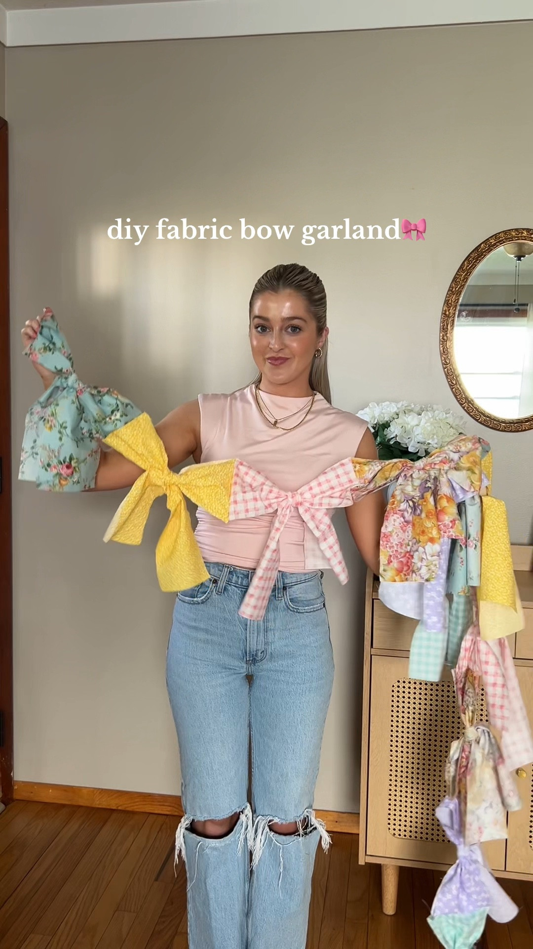 Easy diy party decor- no sew fabric bow garland 🎀

#LTKHome #LTKFamily #LTKSeasonal