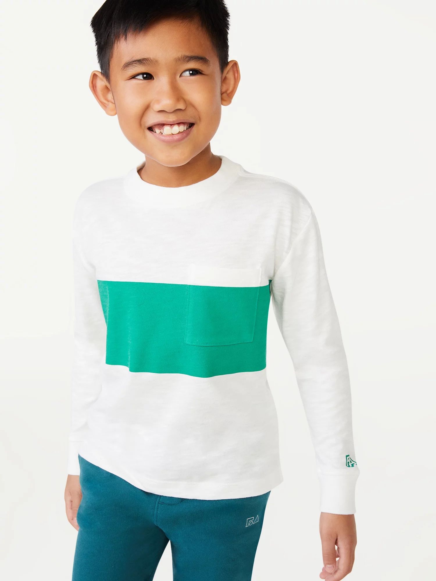 Free Assembly Boys Long Sleeve Stripe T-Shirt, Sizes 4-18 | Walmart (US)