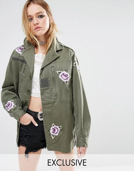 Reclaimed Vintage Military Jacket With All Over Patches | ASOS US