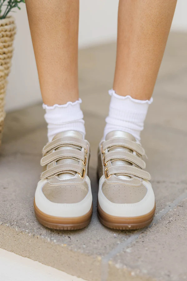 On The Go Gold Sneakers | The Mint Julep Boutique