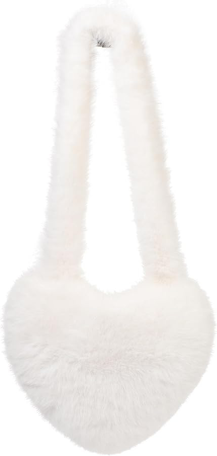 LA CARRIE Women's Faux Fur Heart Shaped Shoulder Bags Crossbody Bag Fluffy Handbags Furry Y2k Tot... | Amazon (US)