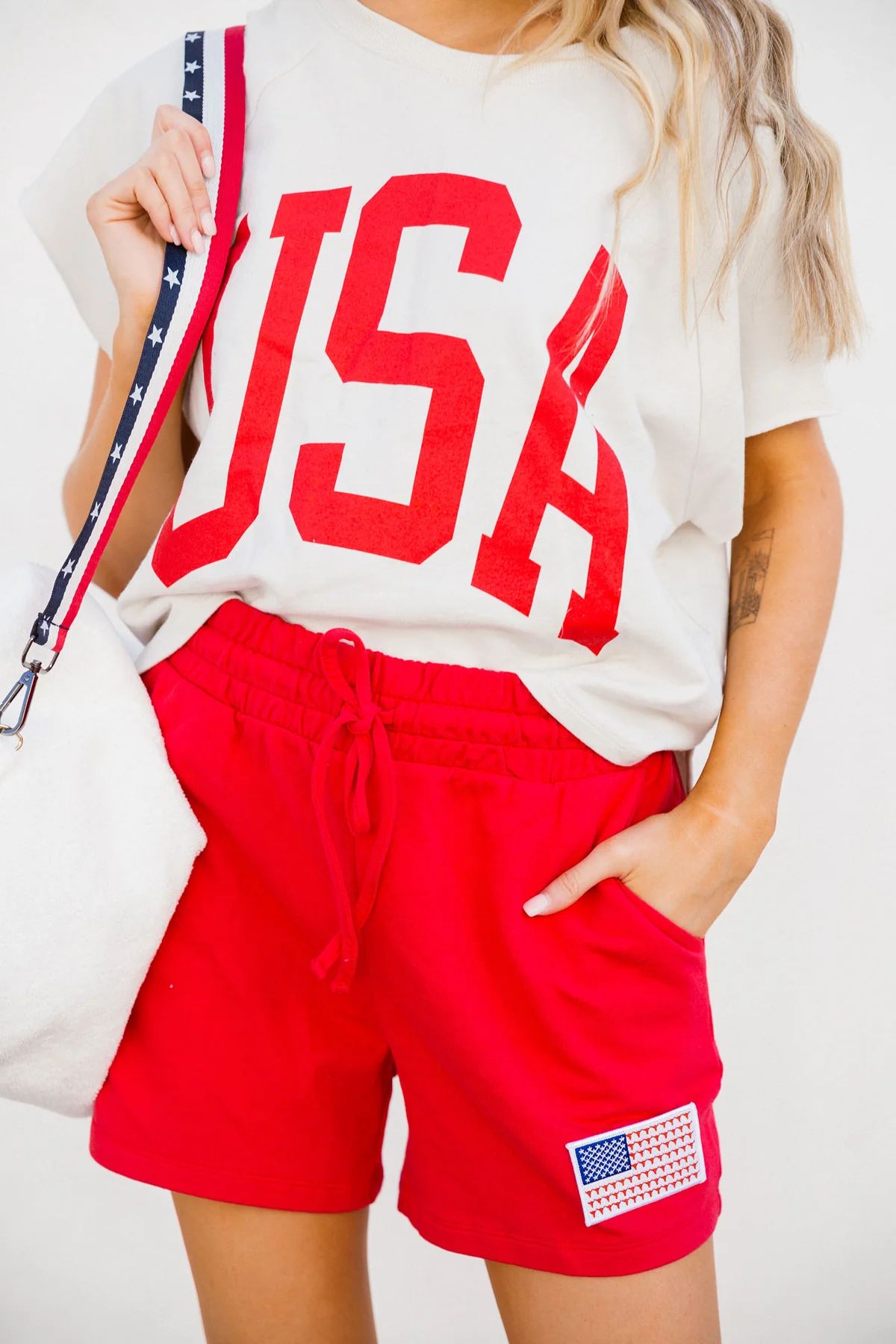 USA WHITE AND RED CASUAL TOP | Judith March