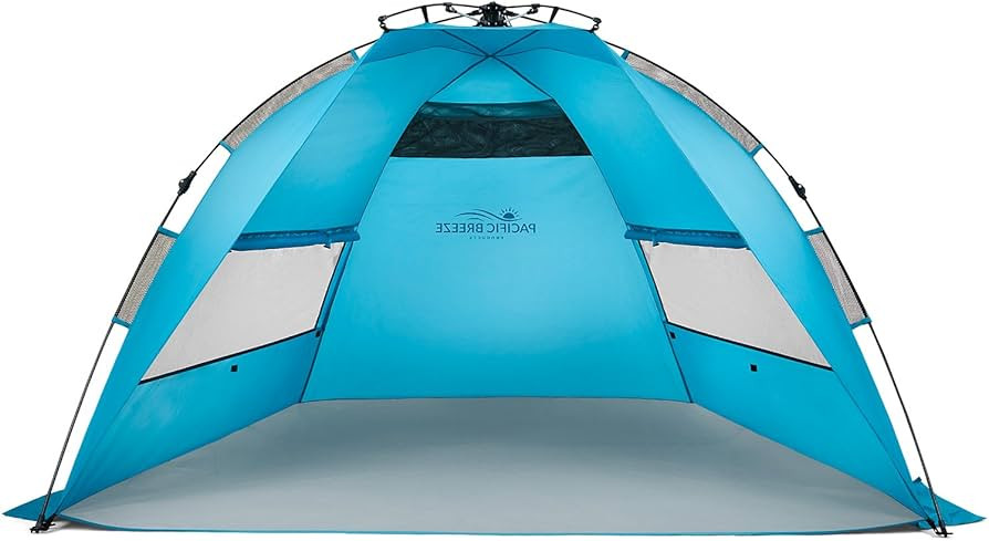 Pacific Breeze Easy Setup Beach Tent, SPF 50+ Beach Tent Provides shelter from The Sun for 3+ Peo... | Amazon (US)
