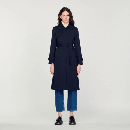 Trench coat with pleated inset | Sandro US | Sandro-Paris US