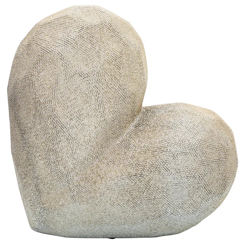 Heart Decor Sculpture - Contemporary Ceramic Heart Decorative Table Accent for Home, Office, Even... | Wayfair North America