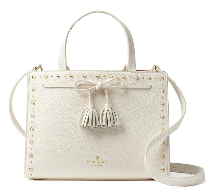 Kate Spade New York Hayes Street Studded Sam Leather Satchel Bag, Cement | Amazon (US)
