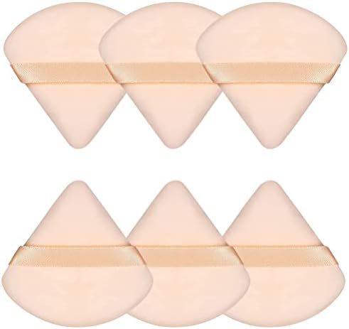 Pimoys 6 Pieces Powder Puff Face Triangle Makeup Puff Cosmetic Foundation Sponge Soft Velour Puff... | Amazon (US)