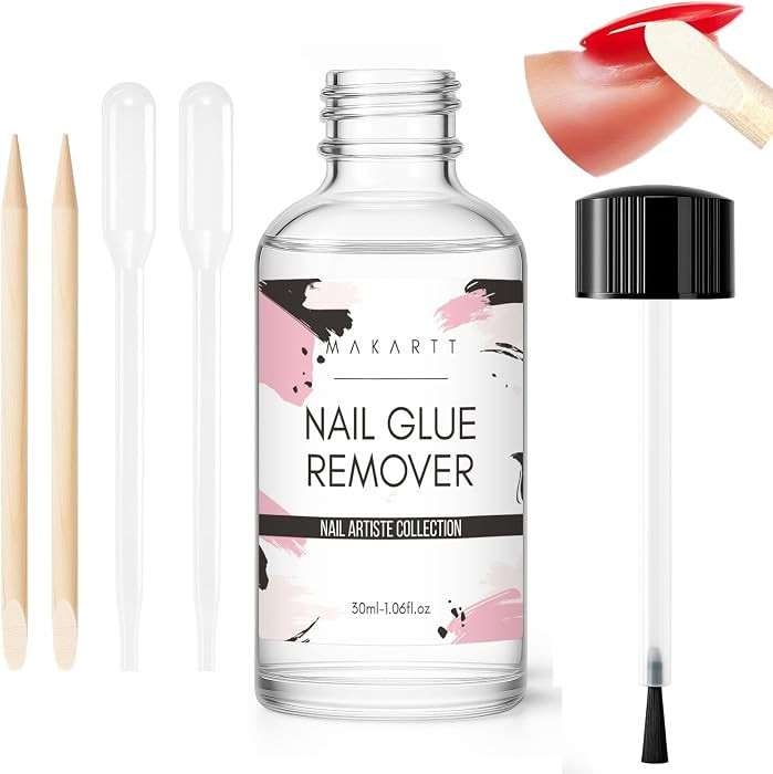 Makartt Nail Glue Remover for Press on Nails - 30ML Glueoff Easy Removal Versatile Debonder for G... | Amazon (US)