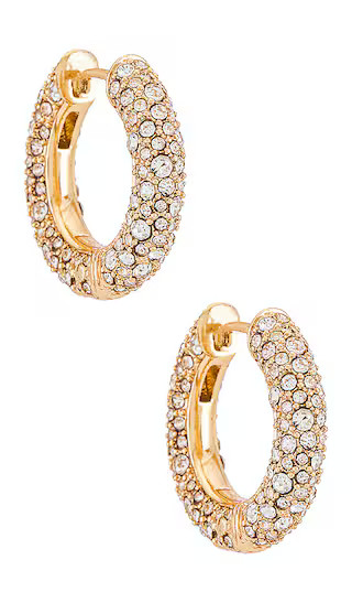 Carina Huggie Hoops in Clear | Revolve Clothing (Global)