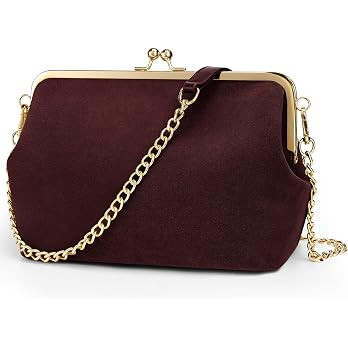 Kiss Lock Shoulder Bag Women Crossbody Purse with Detachable Strap | Amazon (US)