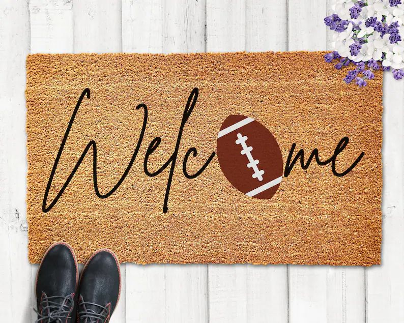 Welcome Football Doormat, Welcome Mat, Football Doormat, Fall Doormat, Front Door Mat, Doormat fo... | Etsy (US)