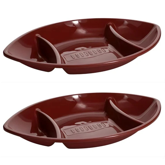2-Pack Brown Football-Shaped Chip and Dip Tray, 17in – Divided Serving Platter for Game Day Par... | Walmart (US)