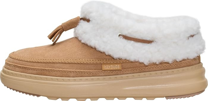 HEYDUDE Women's Remi Toastee Lo Tassel Slip On Shoe | Sherpa Loafer | Amazon (US)