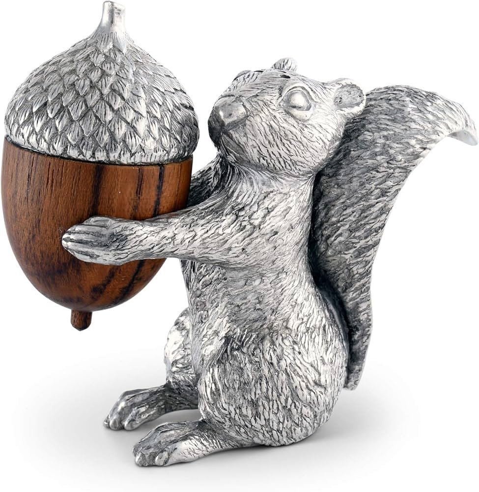 Vagabond House Pewter Squirrel with Wood Acorn Salt and Pepper Shaker Set Fall Harvest Tableware ... | Amazon (US)