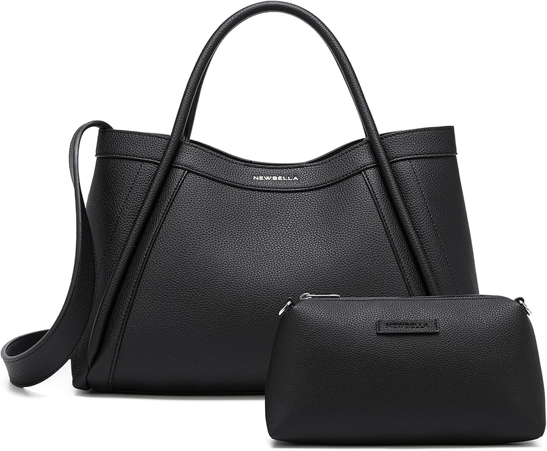 NEWBELLA Kelly Vegan Leather Tote Bag for Women - Stylish Versatile Commute Top Handle Bag, Hobo ... | Amazon (US)