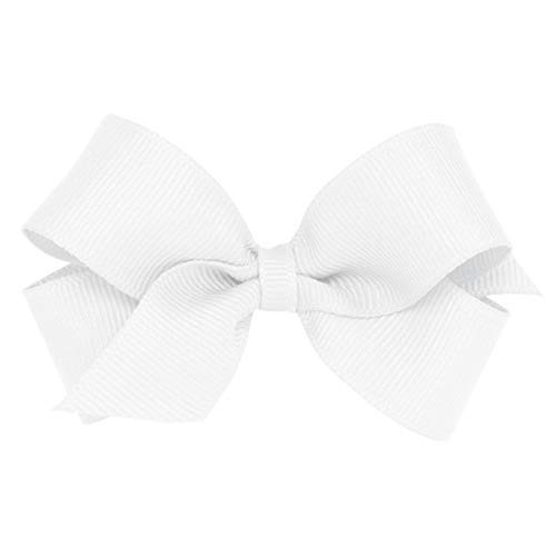 Wee Ones Baby Girls' Mini Classic Grosgrain Hair Bow on a WeeStay Clip w/Plain Wrap Center - White,One Size | Amazon (US)