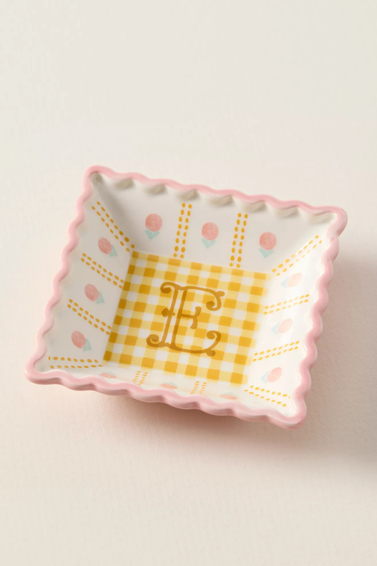 Georgia Monogram Stoneware Trinket Dish | Anthropologie (US)