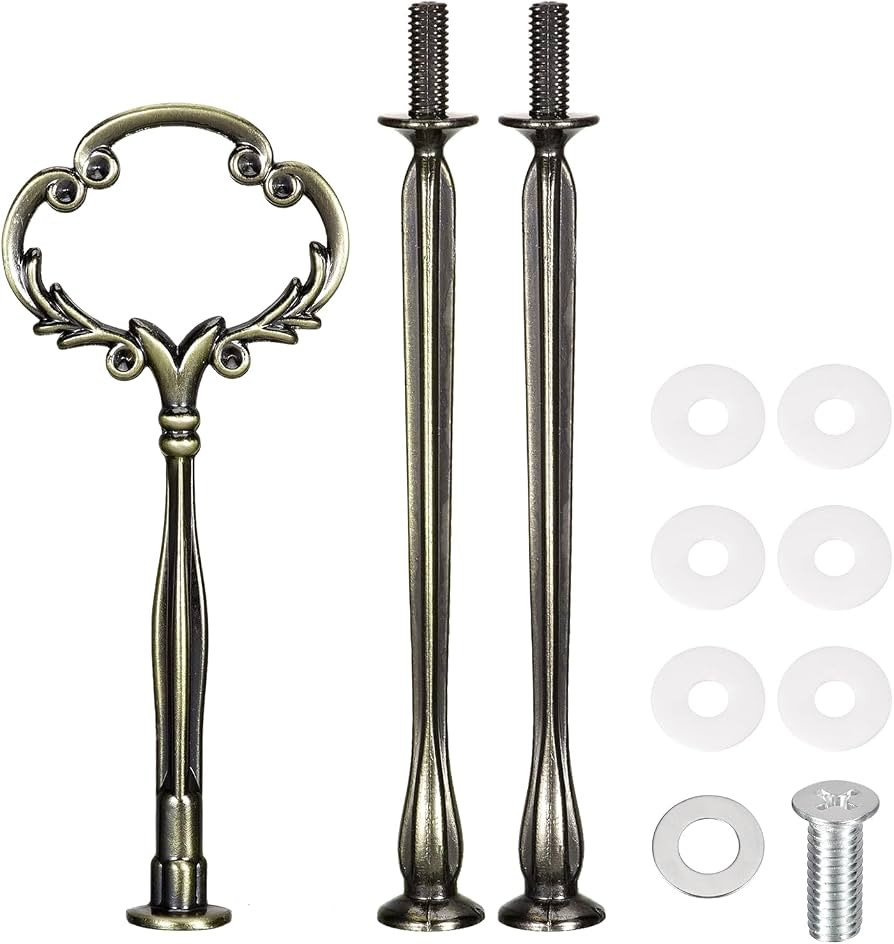 uxcell 2 Set 3-Tier Cupcake Stand Hardware Handles, Zinc alloy Cake Plate Stand Handle Fittings w... | Amazon (US)
