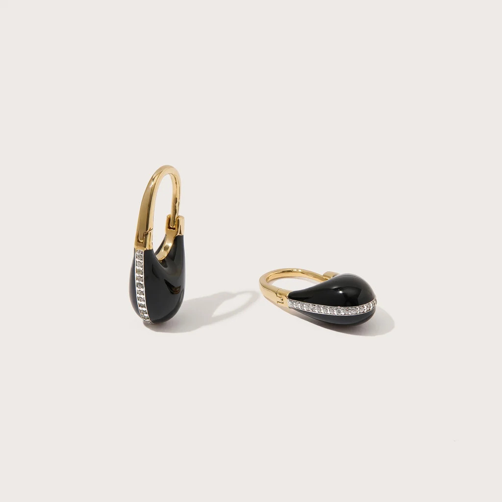 Pavé Roscida Drop Hoops | Otiumberg